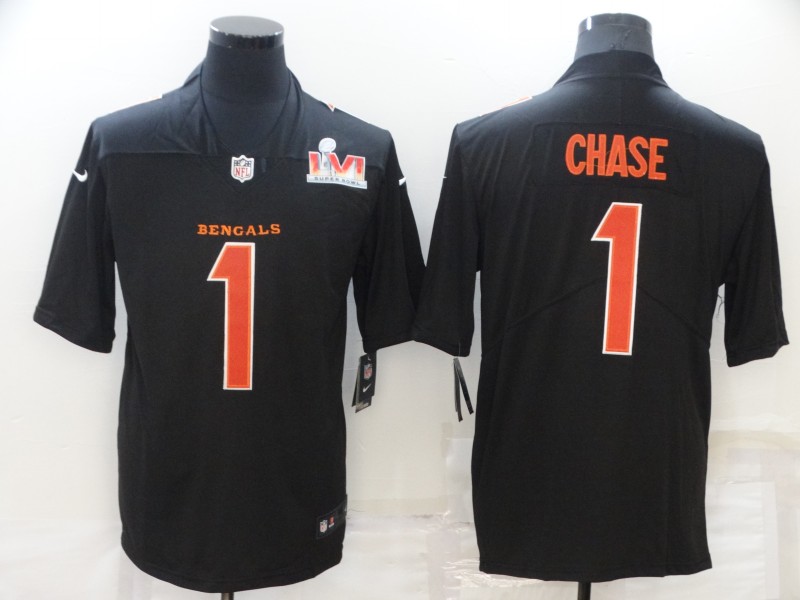 Men's Cincinnati Bengals Ja'Marr Chase #1 Black Jersey
